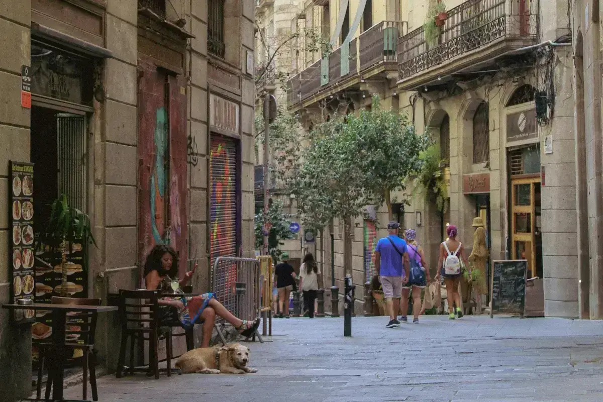 Calle del Raval con el MACBA al fondo, Barcelona